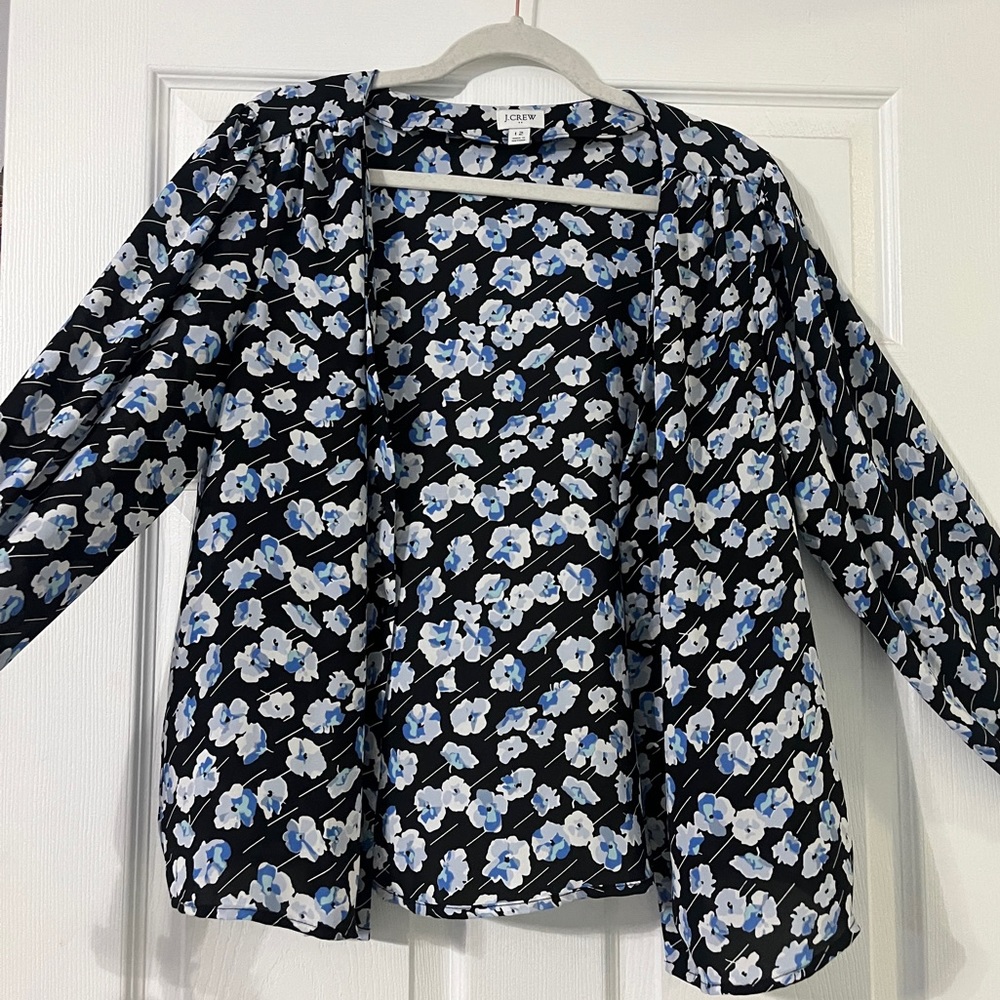j crew floral button up